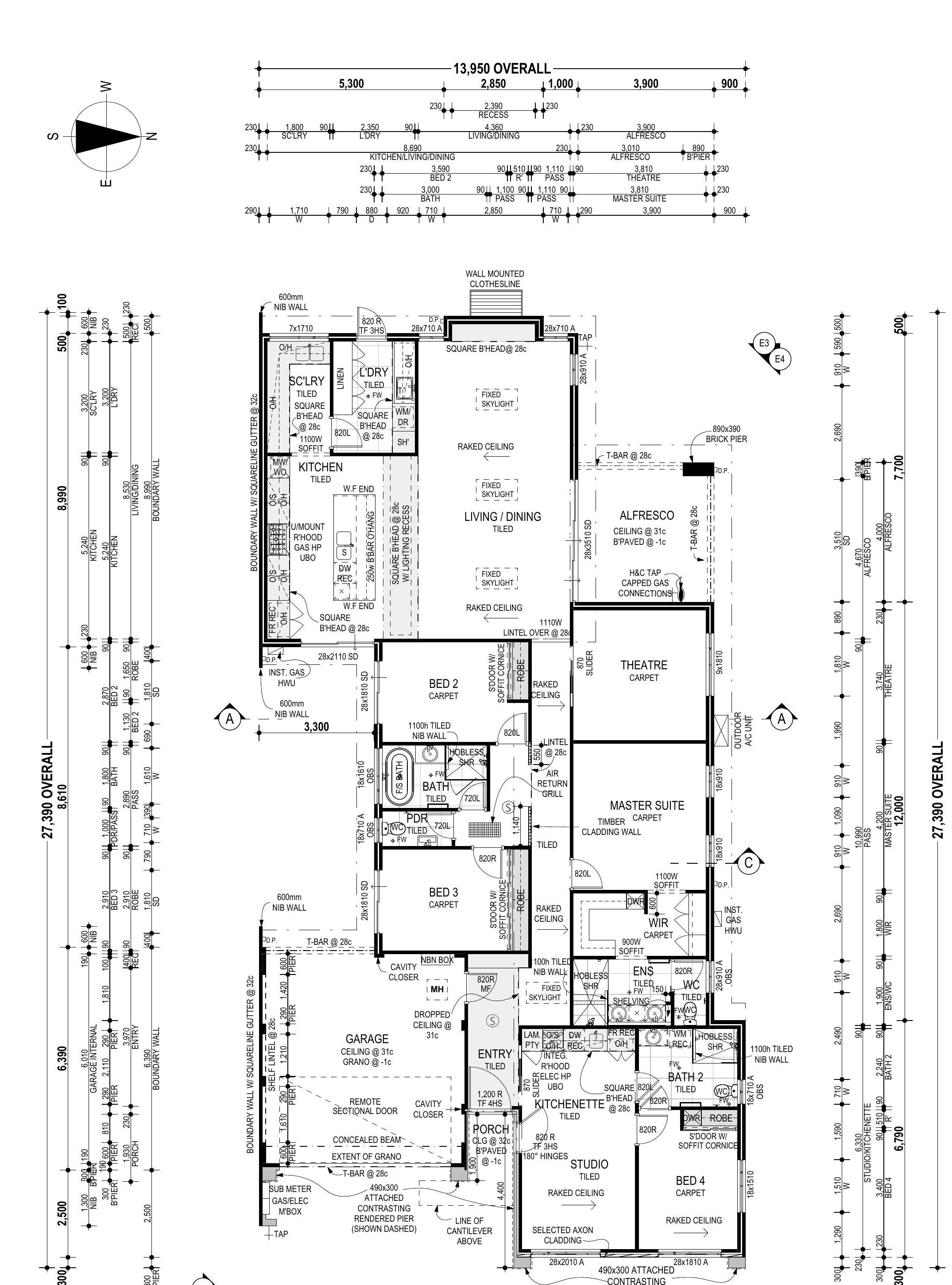 Real Valenza Homes architectural floor plan from working drawings